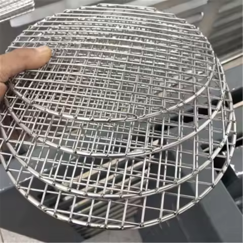 stainless steel round barbecue BBQ grill net meshes racks grid round grate Steam net Camping Hiking Outdoor Mesh Wire Net