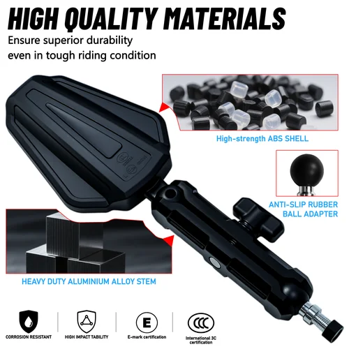 Imagen 1 del producto Espejos de aventura para Street ATV Dirt Quad Bike motocicleta espejo retrovisor lateral ajustable Universal M8 M10 perno montaje en manillar