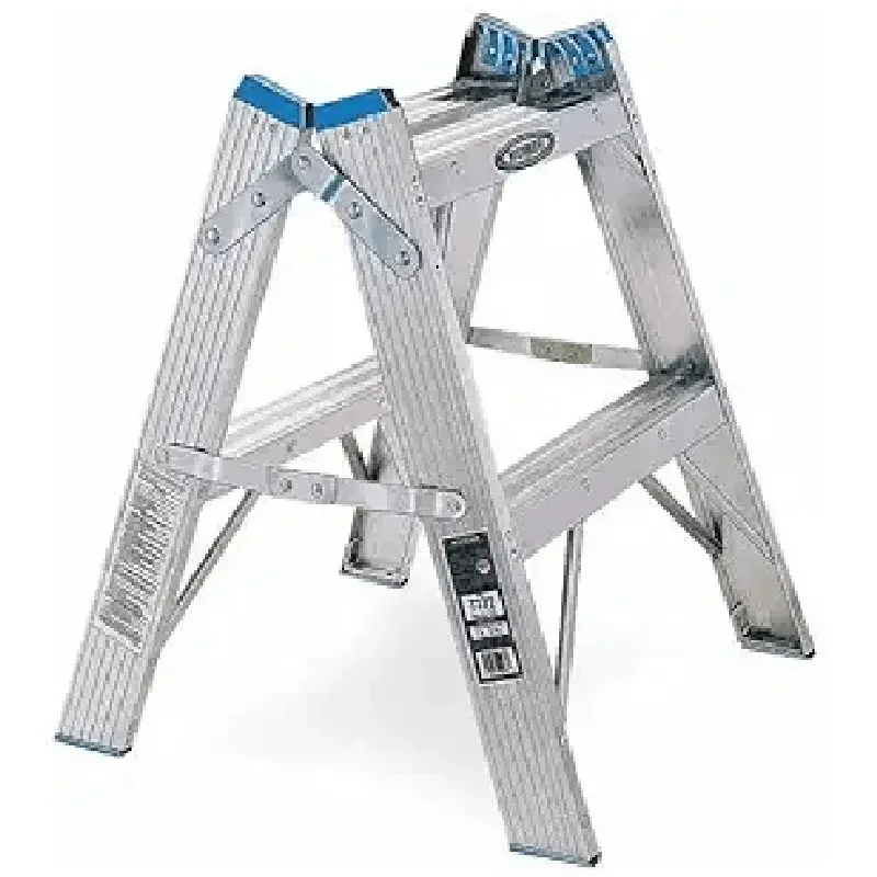 

3 Steps, Aluminum Step Stool, 300 lb. Load Capacity, Silver/Blue