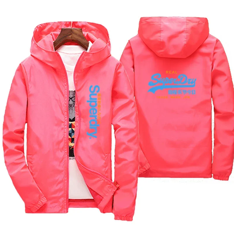 2024 Europe and America men\'s new Spring and autumn fishing windproof zipper jacket casual hooded loose outdoor sports jacket