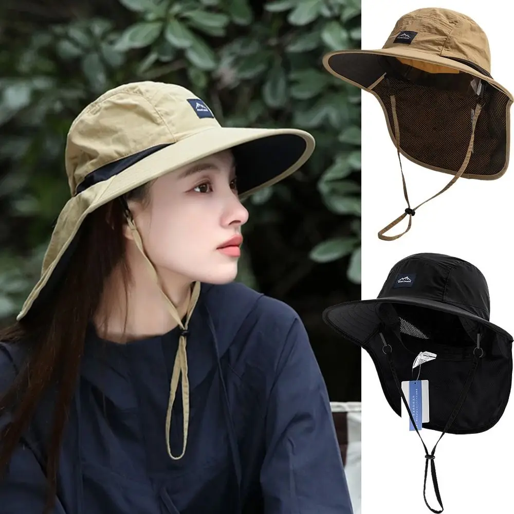 New Bucket Hat Fisherman Hat Sunscreen Cap Wide Brim Hiking Hats Sun-Shade Quick-Drying Panama Cap