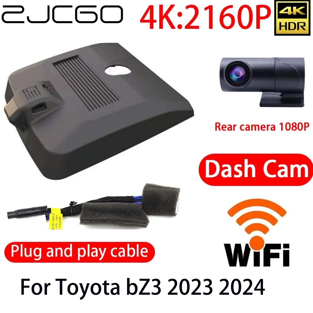 

ZJCGO 4K DVR Dash Cam Wifi Front Rear Camera 24h Monitor For Toyota bZ3 2023 2024