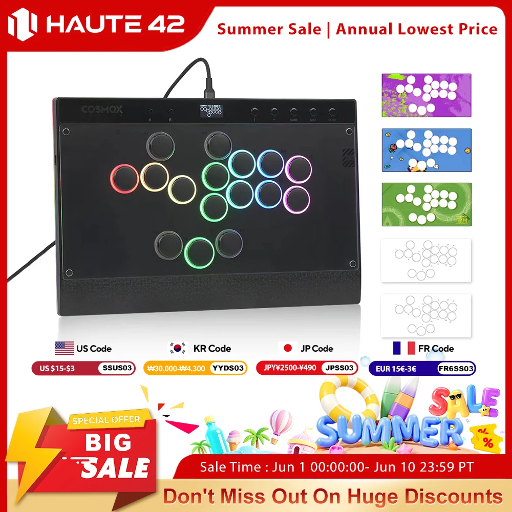 Haute42 C16 マグネティックレバーレスヒットボックスコントローラー スティックレスアーケードコントローラーキーボード PC/PS5/PS4対応 ヒットボックス ファイティングスティック