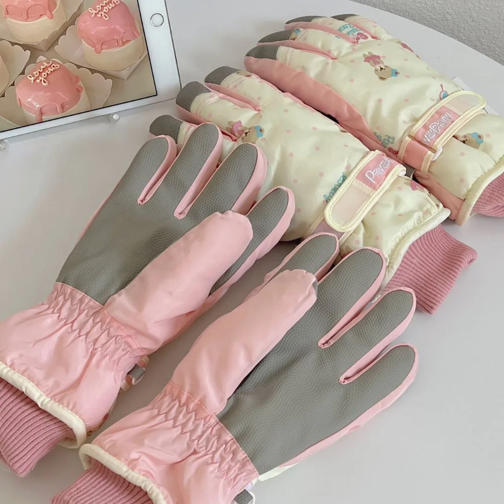 Толстые термонепроницаемые зимние лыжные перчатки с сенсорным экраном и защитой от брызг для сноуборда, мотоцикла, езды на велосипеде, холодной погоды