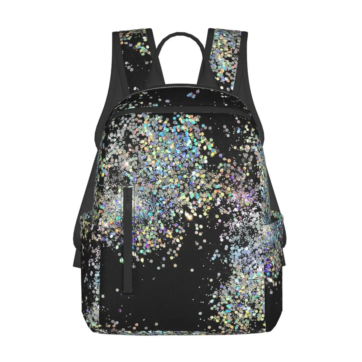 

Черный и разноцветный рюкзак из искусственной кожи с блестками, рюкзак большой вместимости, детская сумка для книг, школьная сумка, сумки на плечо для мужчин и женщин