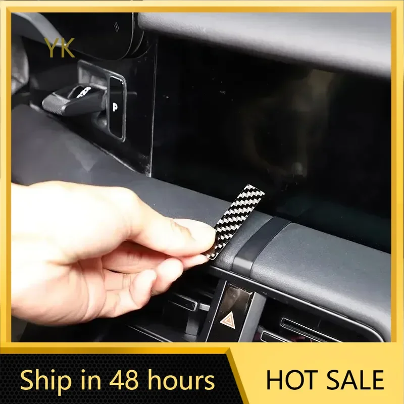 

Soft Carbon Fiber Central Control Air Outlet Separation Line Panel Trim Stickers Car Accessories For Porsche Taycan 2019-2025