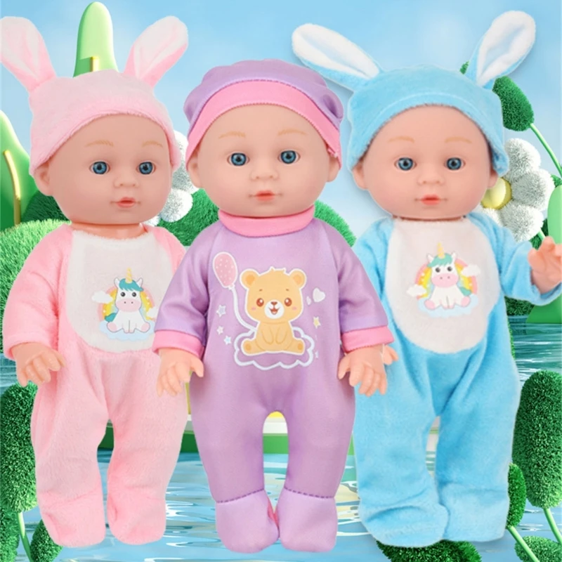 Boneca reborns 9 polegadas, simulação caucasiana, para crianças pequenas, com macacão, jogo dramatização, brinquedo,