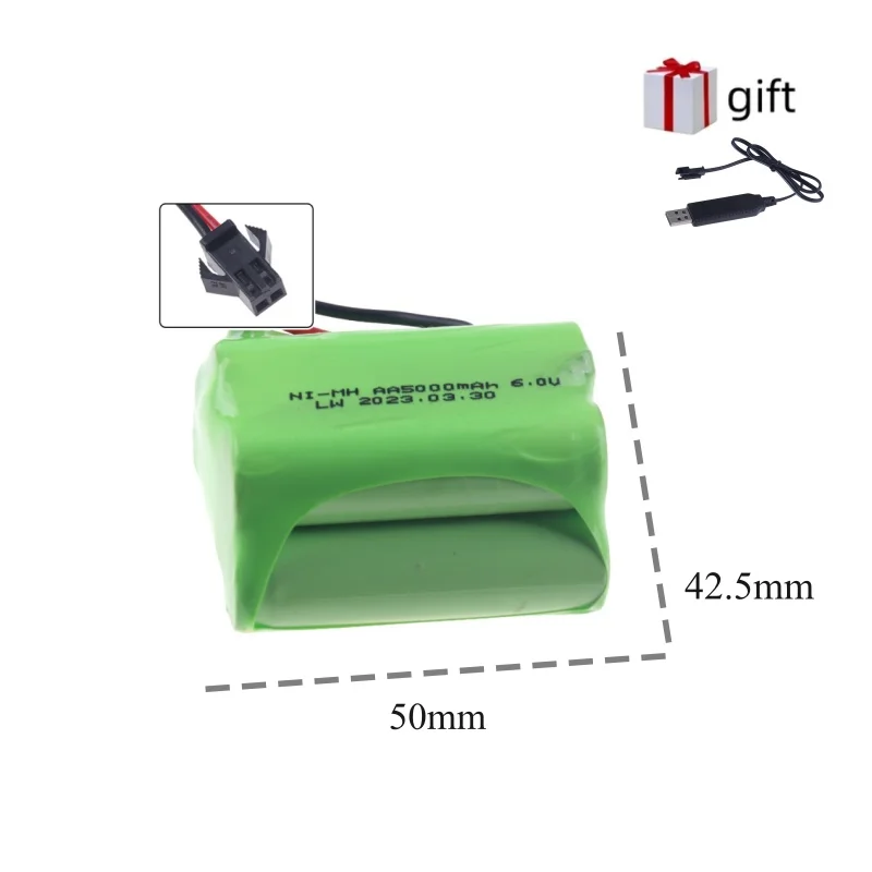 3.6 V/4.8 V/6 V/7.2 V/9.6 V 5000 mAh NI-MH Batterij Voor Rc speelgoed Auto's Tanks Robots Guns Boten speelgoed accessoires hoge capaciteit AA Batterij