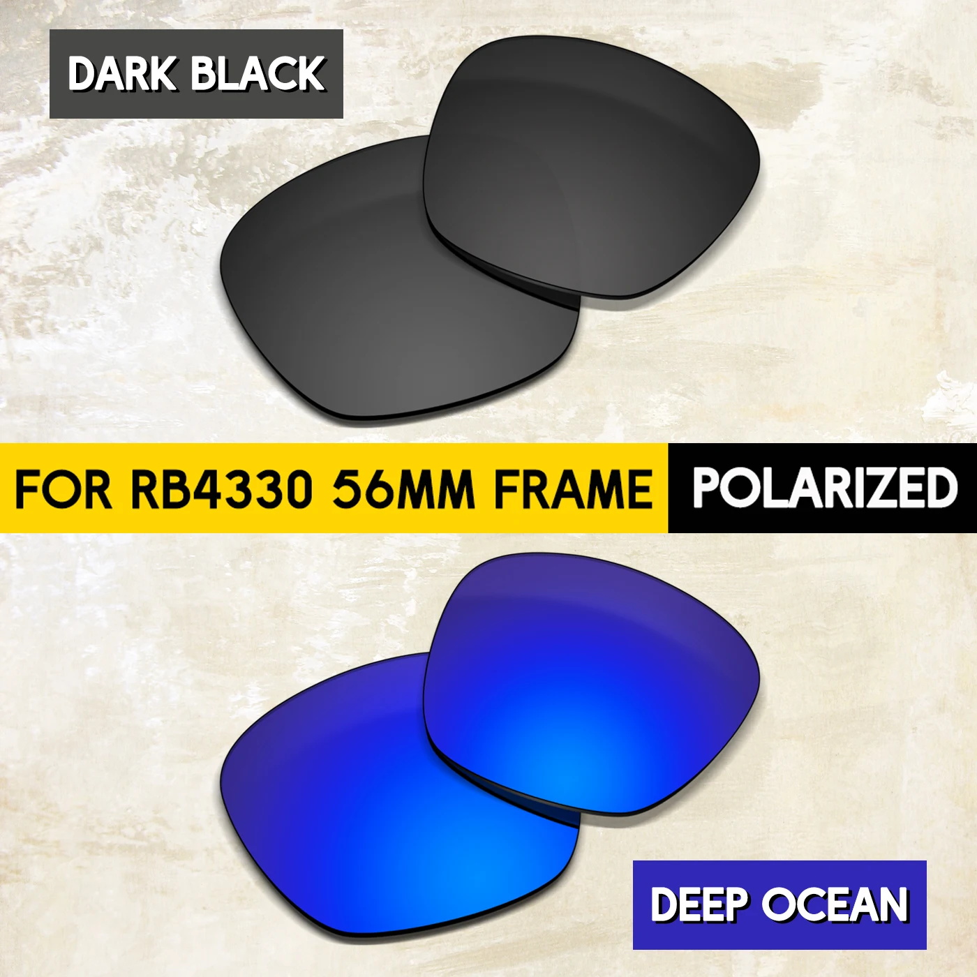 2 pairs Polarized Replacement Lenses for RB4330 56mm Sunglasses - Impact-Resistant Material