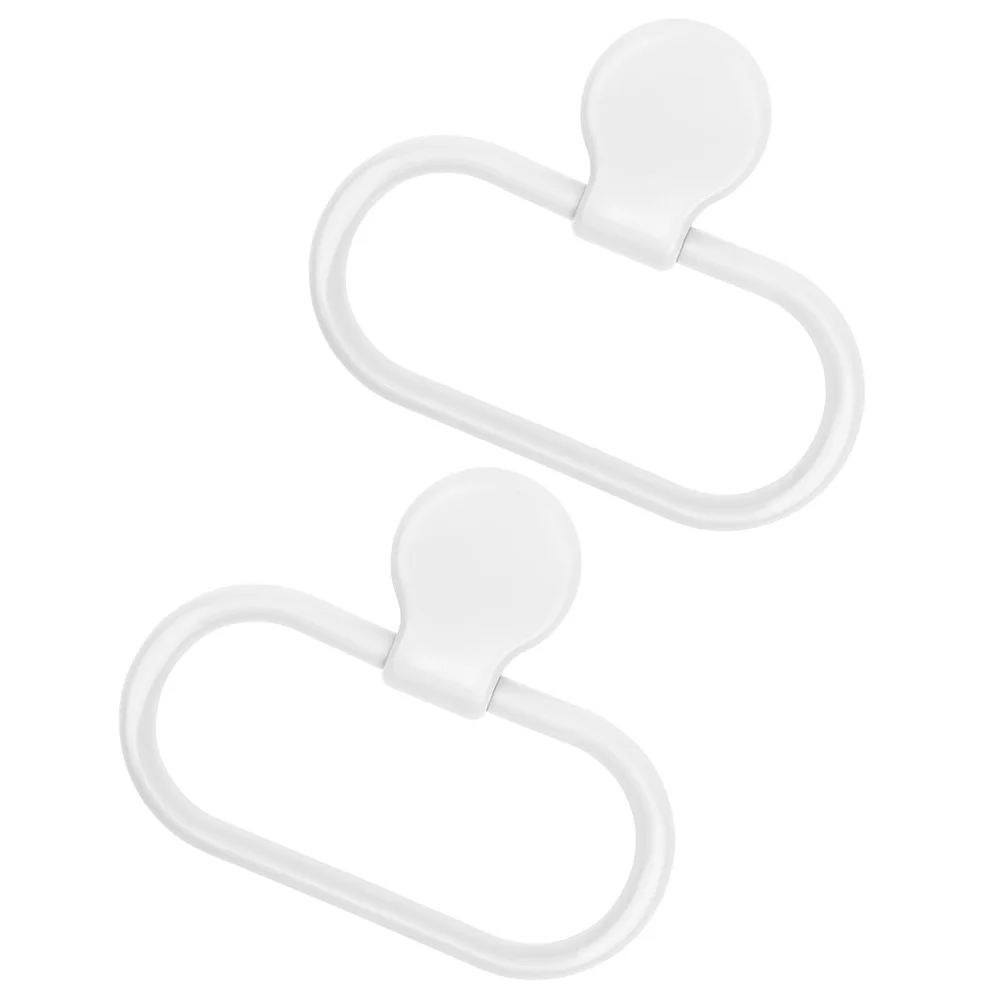 

2 Pcs Adhesive Towel Ring Shelfs Bathroom Hand Holder Hanger Hangers for Wall Wall-mounted Dish Plastic Rings