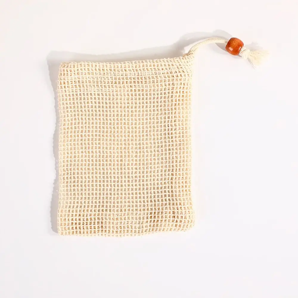 1Pcs Durable Soaps Saver Soap Bag Exfoliating Cotton Linen Mesh Pouch Bath Foaming 14*9cm Foam Mesh