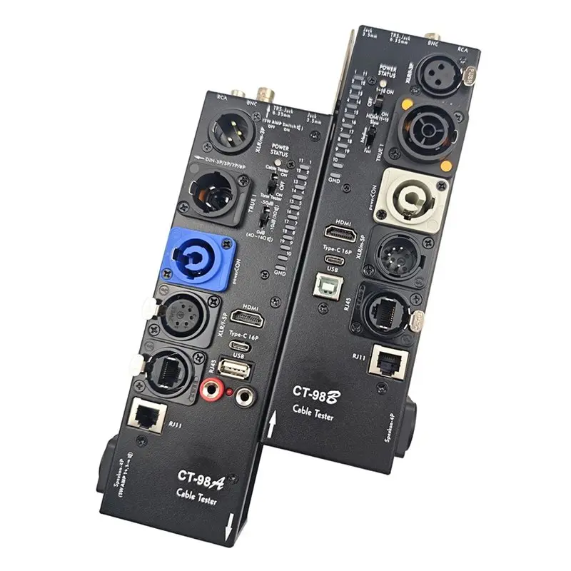 HDMI-Compatible CT-98 16-In-1 Digital Display Audio Cable Tester XLR Automatic Testing Function Audio Side Line Meter