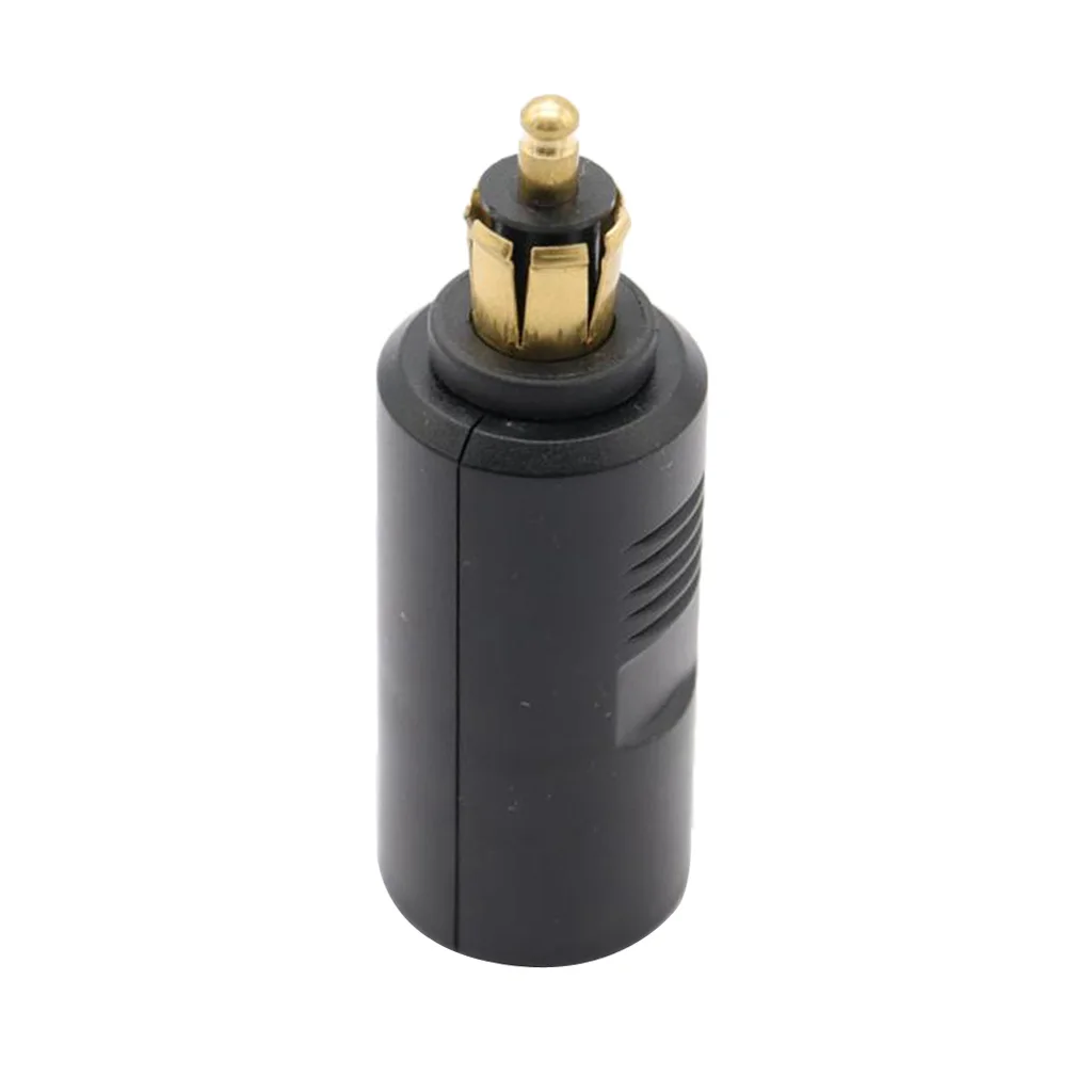 ABS Motorcycle DIN Socket Adaptor 12V 24V Power Converter Black Plug for Mobile and Lamp Charging
