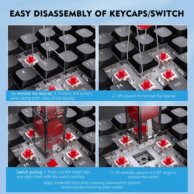 JUMPEAK 2 In 1 Mechanical Keyboard Switch Puller Key Keycap Remover Gaming DIY Customization Disassembly Cleaning Tool