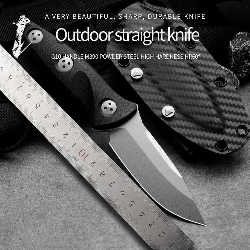 HUANGFU M390 powder steel outdoor knife wilderness survival adventure rescue knife fixed blade hunting knife man gift G10 handle