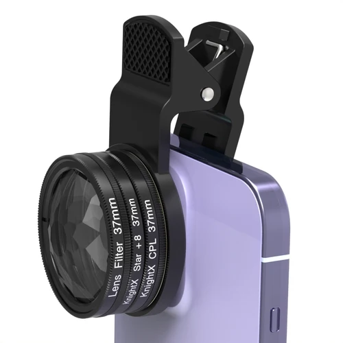 KnightX-특수 효과 프리즘 렌즈 폰 클립, 37mm, CPL 프리즘 필터, ND 매크로 렌즈 키트, 아이폰, 삼성용 모바일 렌즈