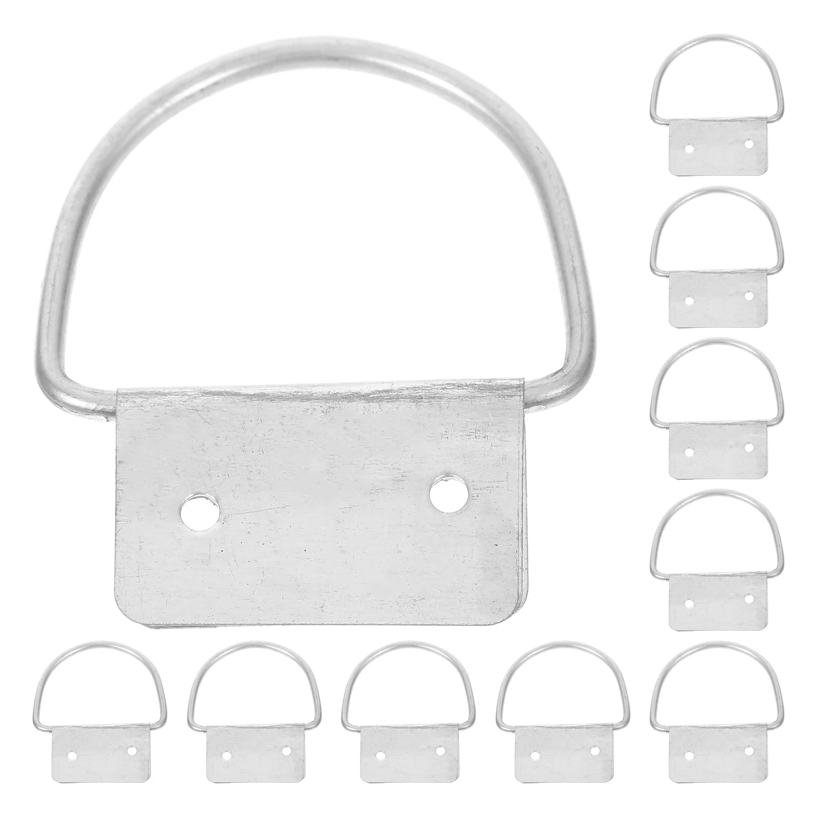 

10pcs Trash Can Handle Ring Replacement Heavy Duty Iron Pull Handles for Garbage Can Toolbox Chest Storage Outdoor Use