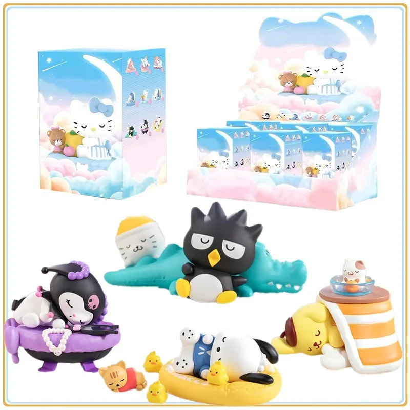 

Персонажи Sanrio, осенняя серия Asleep Mystery Box, 1 шт./9 шт., глухая коробка, экшн-фигурка, милая кукла Hello Kitty, игрушки на день рождения, подарки
