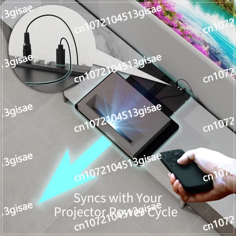 para projetor laser ultracurto - bandeja deslizante automática azul profundo/dourado/tira