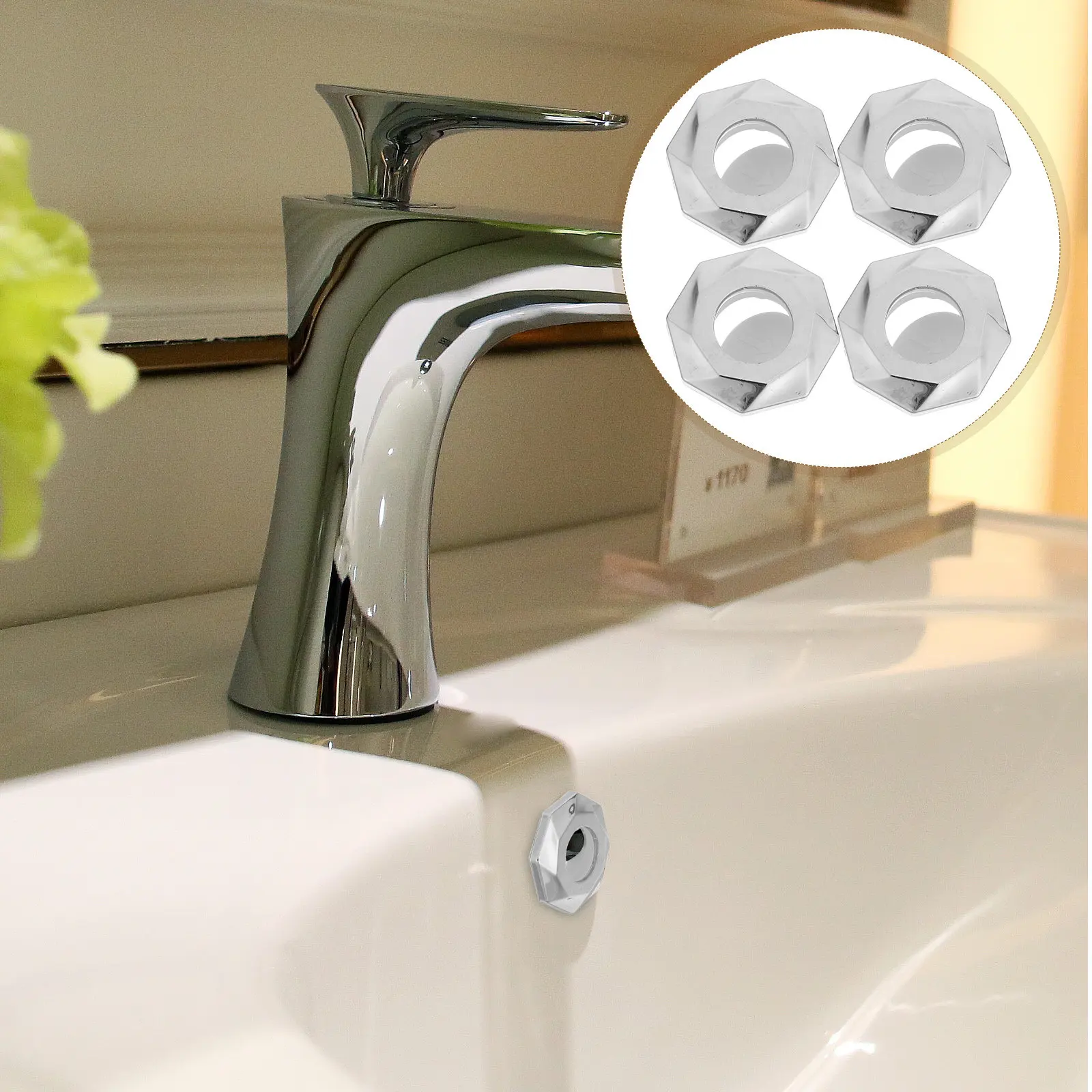 

Комплект из 4 стильных заглушек-сеток для слива раковины: защита от засоров для умывальников и кухонных моек