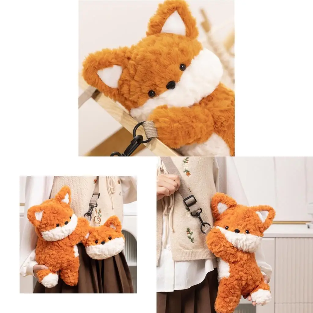 

Cartoon Backpack Soft School Bag Lovely Bag Plush Foxes Shoulder Bag 20CA