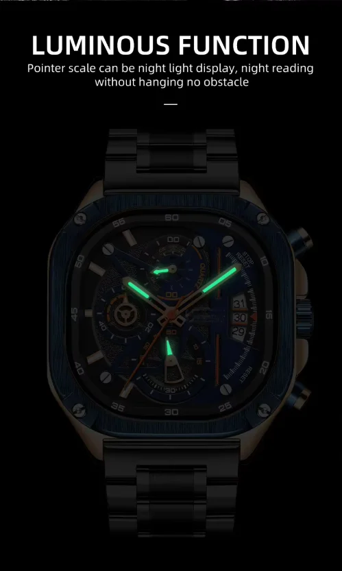 مجموعة ساعات AILANG Tourbillon الجلدية للجنسين، ساعات كوارتز مقاومة للماء مع أيدي مضيئة #6