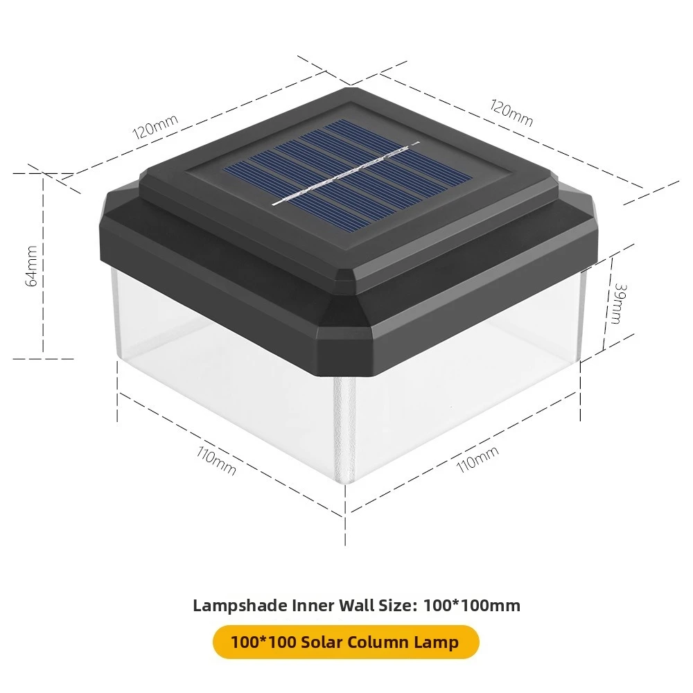 IP65 Waterproof Solar LED Post Cap Light LED Light Post Cap Design Outdoor Fence Lighting Solar Powered Outdoor Use