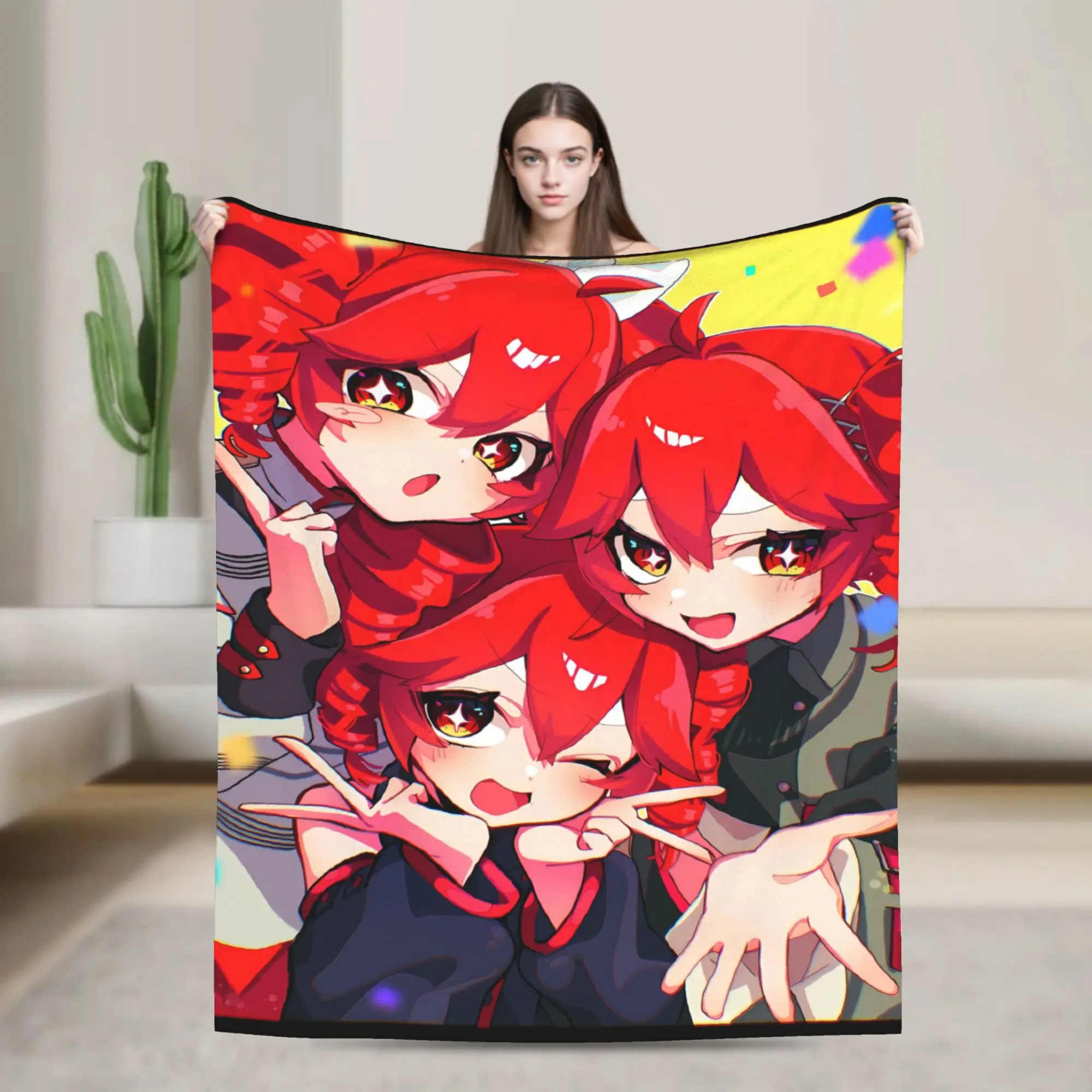 Super Soft Blanket Travel Office Kasane Teto Twin Group Anime Bedding Throws  Flannel Bedspread For Living Room Sofa Bed Cover