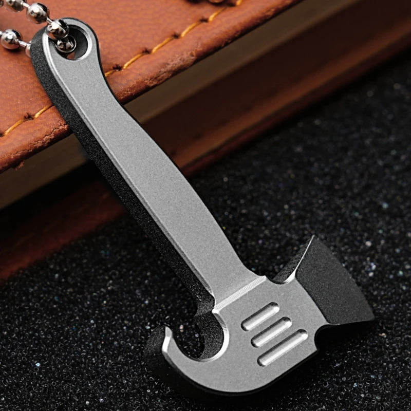 YY Small Titaniums Alloys Pry Bar Keychain Pendant Portable Small Tool Unpacking Bottle Opener Decoration MultiTool