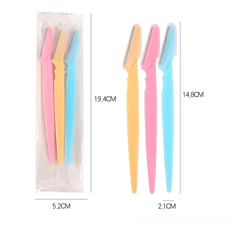 ใหม่ 3pcs Eyebrow Trimmer เครื่องโกนหนวดใบมีดแบบพกพา Face มีดโกน Eye Brow Epilation กําจัดขนเครื่องตัดมีดโกนผู้หญิงแต่งหน้า