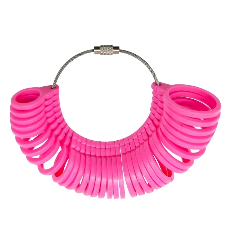  Multicolor Plastic Ring Sizer for Accurate Finger Sizing Vintage Design Portable Jewelry Tool 8x8x5cm Plastic Texture