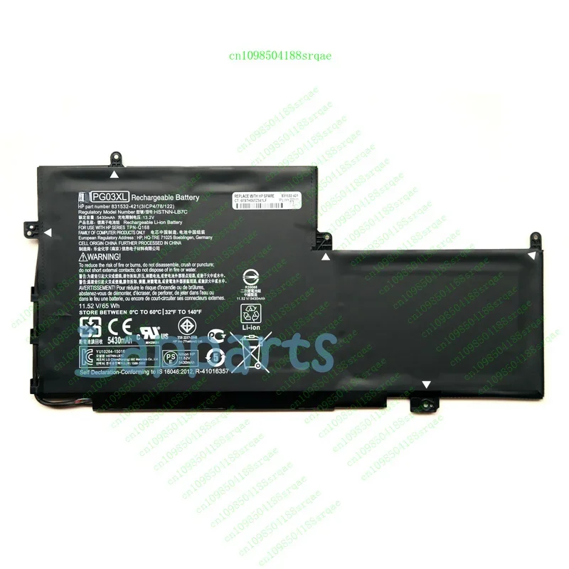 

Новый оригинальный аккумулятор PG03XL для HP Spectre X360 15-AP HSTNN-LB7C 831532-422 "% тест"