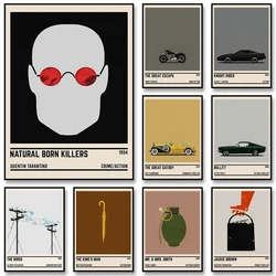 Movie Minimalist Quotes Poster Car Movie Wall Art Print Retro Art Canvas Painting for Inspirational Home Decoration