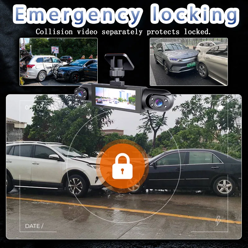 360 ° داش كام للسيارة 3/4 عدسة الجبهة اليمنى كاميرا الرؤية الخلفية للرؤية الليلية 24H وقوف السيارات كاميرا مراقبة سيارة DVR 1080P مسجل فيديو #4