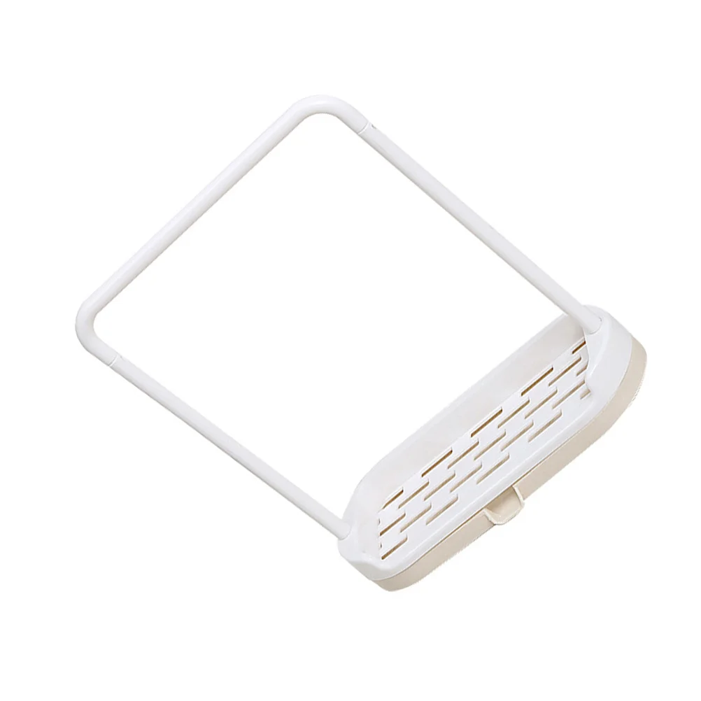 

Countertop Dishcloth Drying Rack Plastic Rack with Side Drain Spout for Sponge and Soap Storage Beige Kitchen Organizer