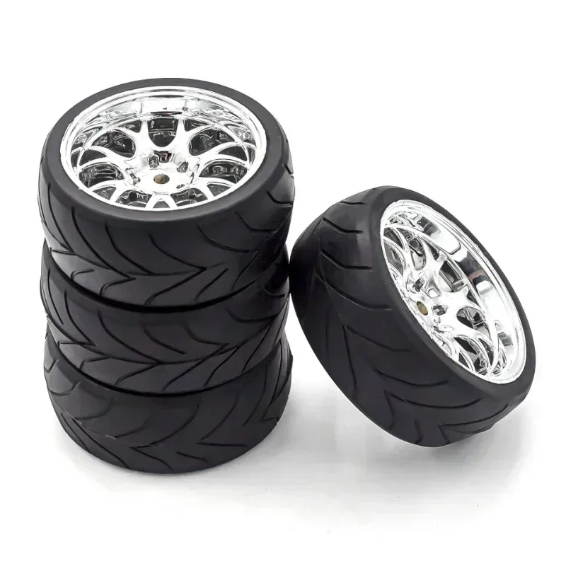 

66mm 1/10 On Road Tires & Wheels Rims 12mm Hex Hub for Redcat HPI Tamiya Exceed RC Touring Car HSP 144001 94123 94122 CS