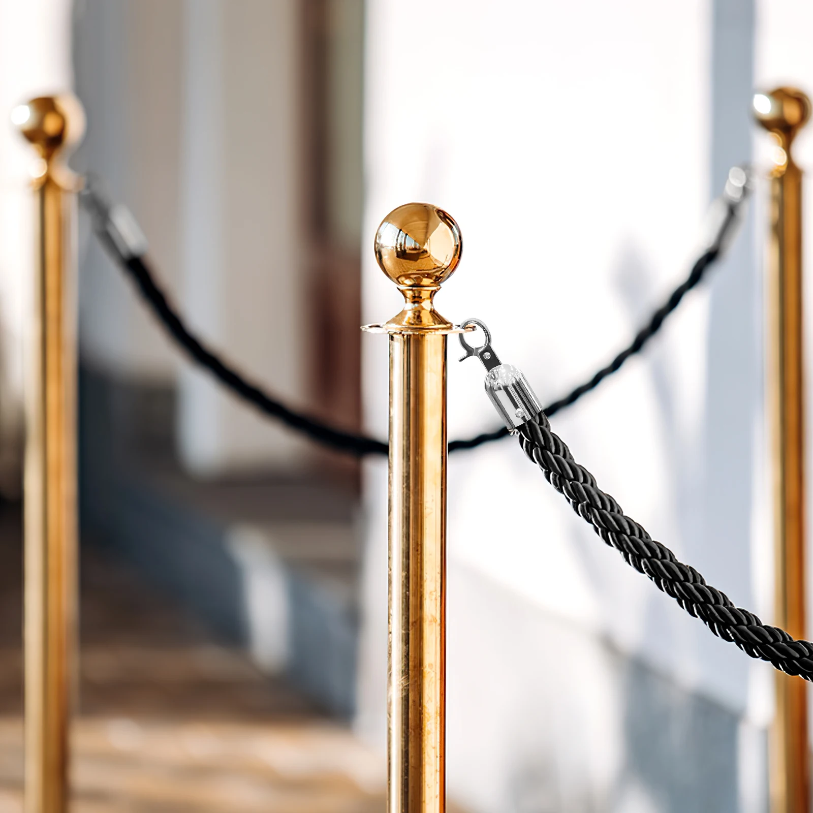 2pcs Rope End Stopper Silver Mid-size Hooks Decking Fittings Stainless Steel Durable Easy Install Residential Commercial Use