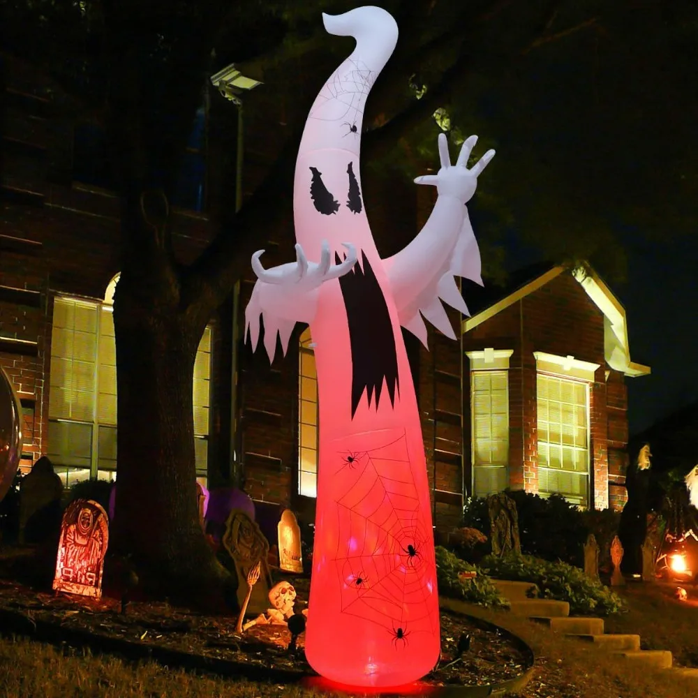 Halloween Inflatables Ghost Outdoor Decorations Blow Up Yard Towering Terrible Spooky Flame Lamp Ghost