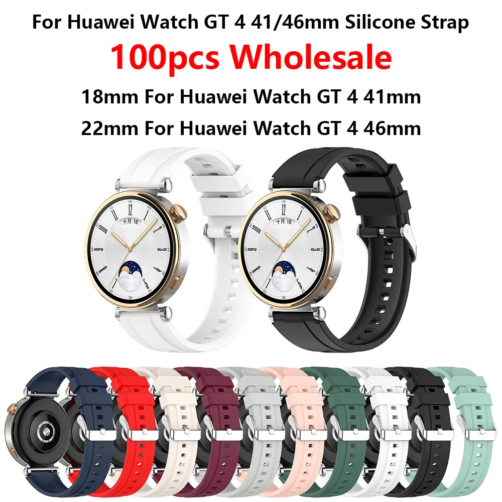 

18mm 22mm Replacement Strap For Huawei Watch GT 4 41mm 46mm Garmin Amazfit Honor Silicone Wristband Huawei Watch GT4 41/46mm