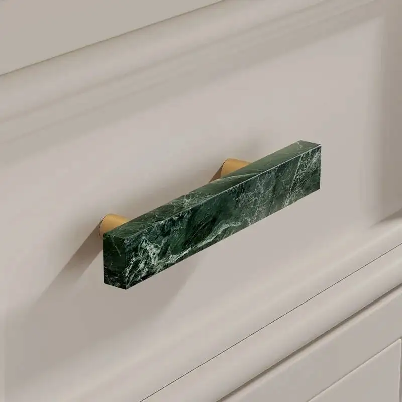 مقابض الأثاث النحاسية الرخامية الحديثة الأبيض الأخضر جولة تسحب خزانة خزانة مضمد درج مقابض خزانة المطبخ #4