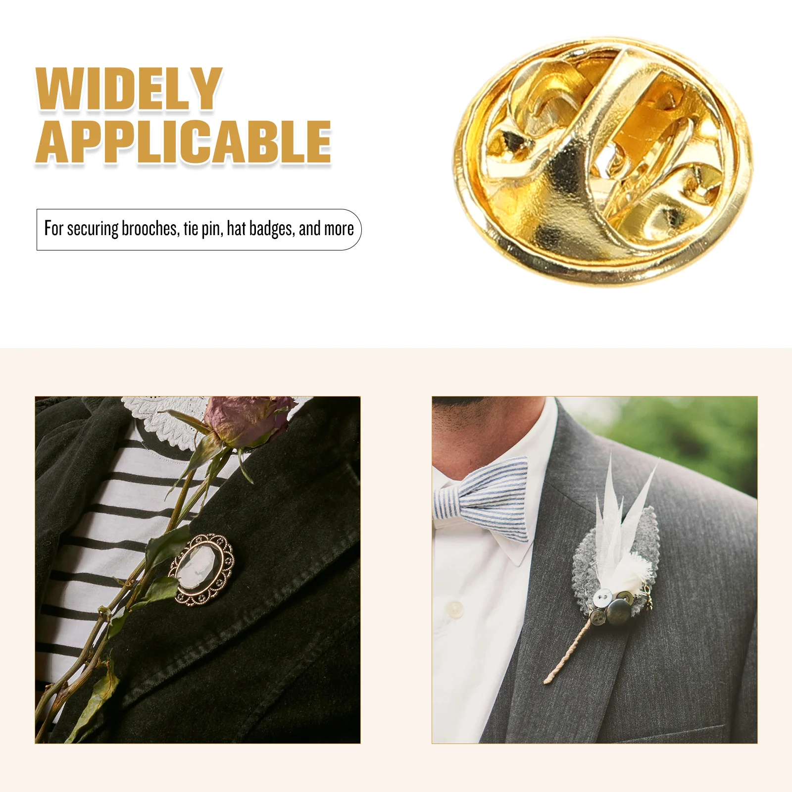 100 Peças de Fechos de Metal para Broches, Presilhas Borboleta para Eventos Formais, Casamentos e Acessórios de Negócios