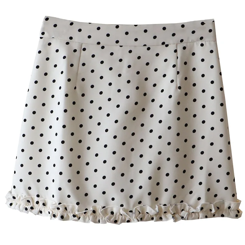 

Polka Dot Suit f Skirt Women's Summer New High Waist A-Line ort Skirt Design Sense Wrap Skirt High Waist A-Line Skirt