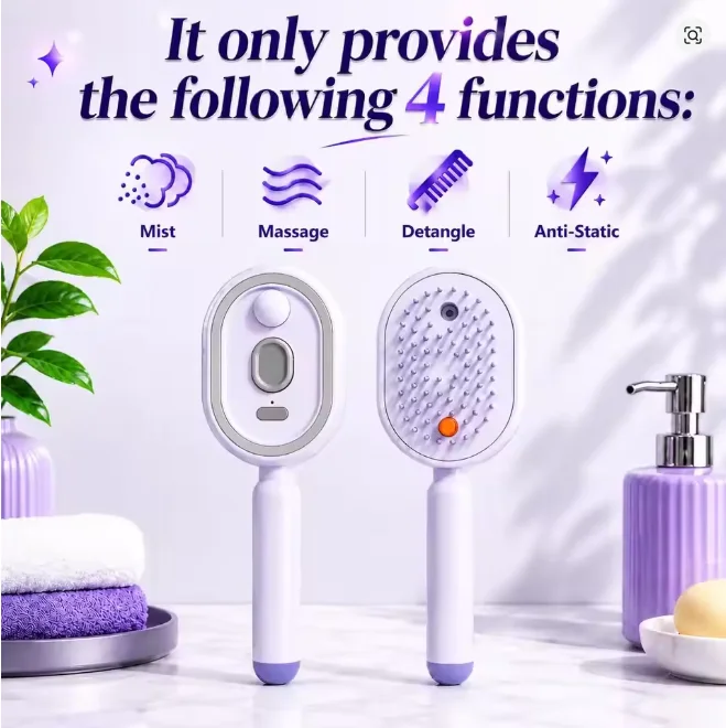 No wash essential oil hair comb Electric massage comb with aromatic oil spray Head Massage Comb Hair Care Serum Spray Anti Hair