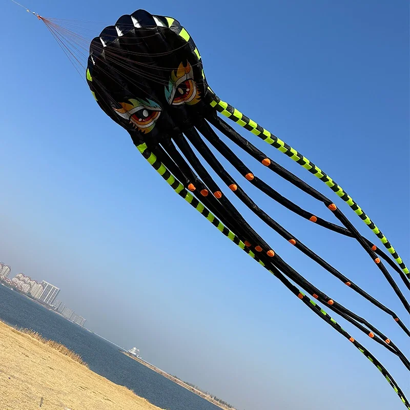 8M 5-color Soft Octopus Kite Tear Resistant Nylon Beach Octopus Competition Performance Kites Nylon Tear Resistant Package