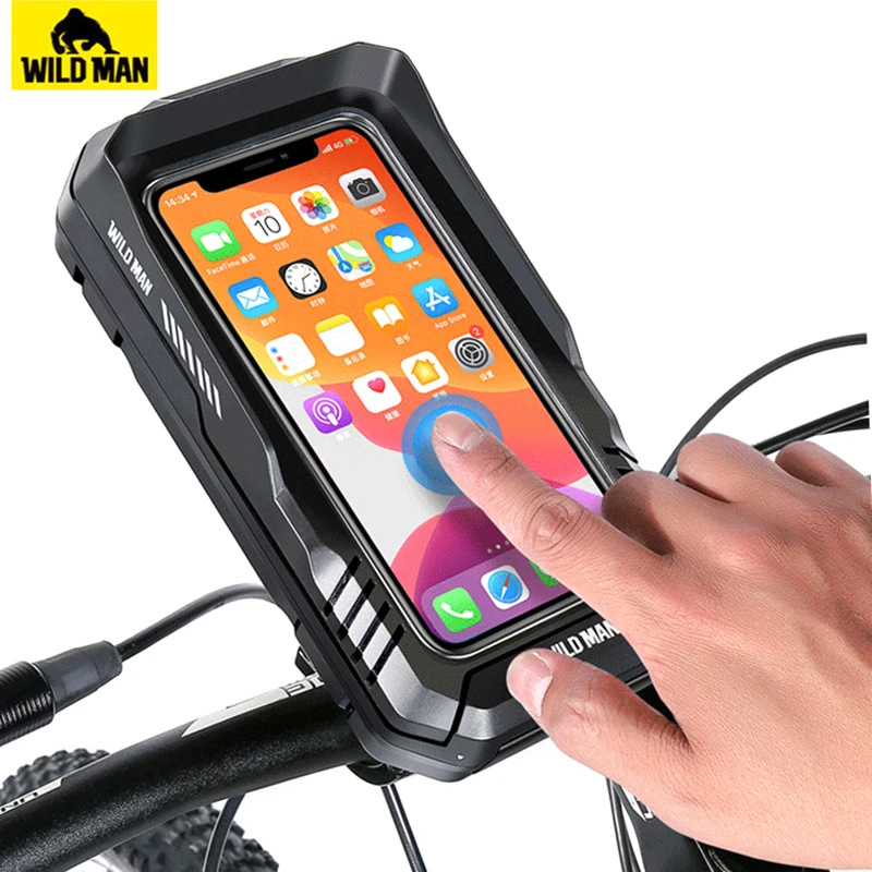 WILD MAN Bike Bag Waterproof Touch Screen Phone Case 6.8\