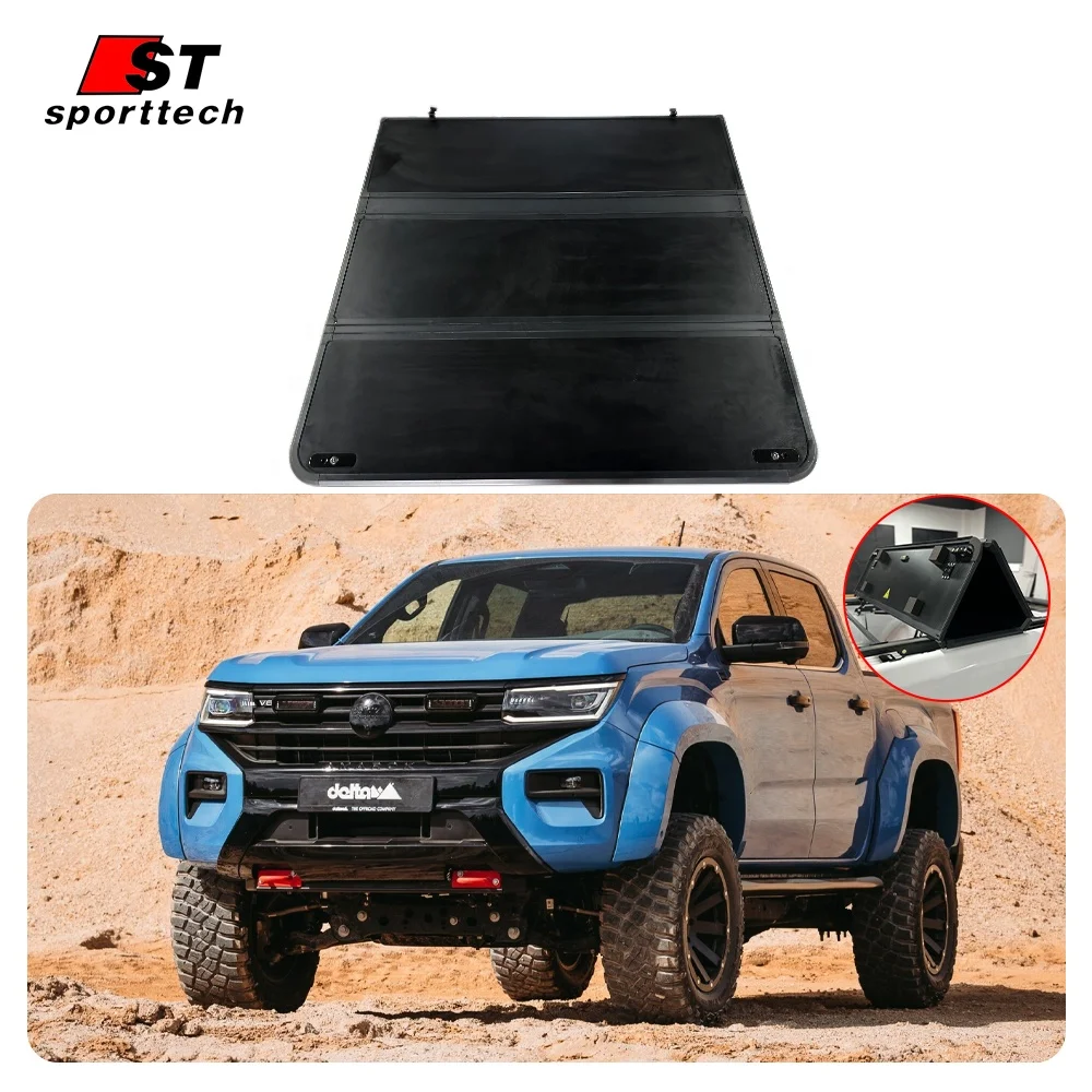 

Custom Fit Heavy Duty Hard Tri-folded Tonneau Cover Pickup Truck Cover For Vw Amarok Double Cab