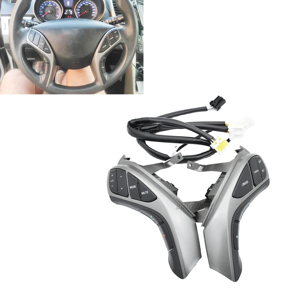 

Brandnew For HYUNDAI Elantra 2012-2015 AT 2012-2014 MT i30 MT Multifunctio Cruise Control Music Steering Wheel Button Switch