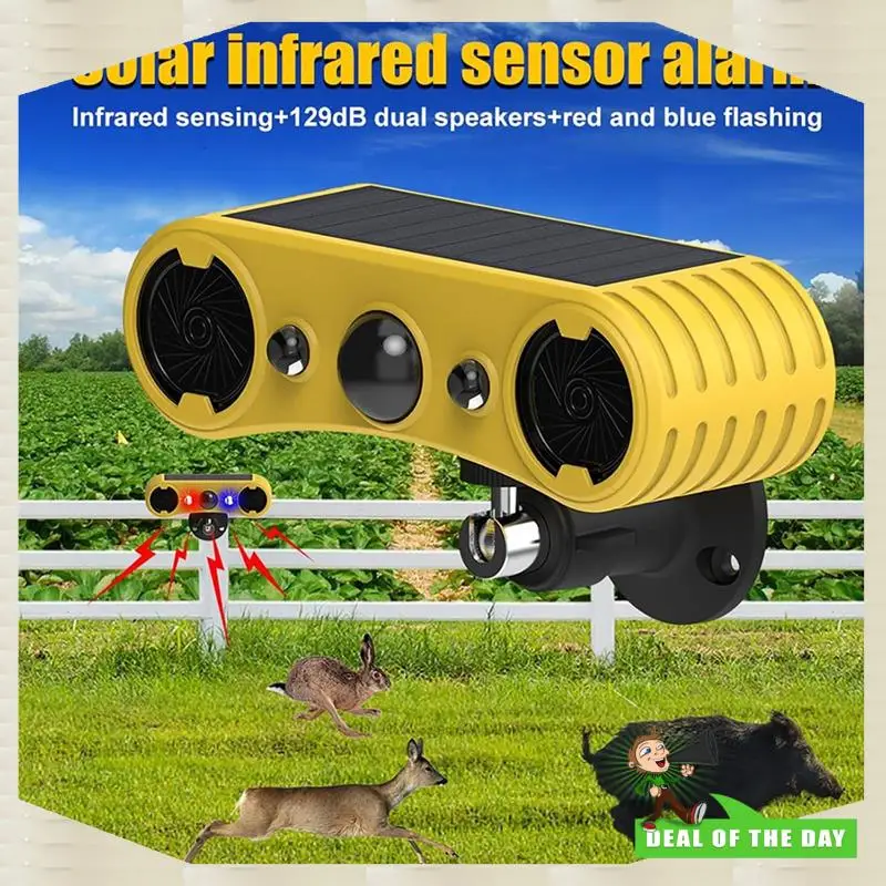 24-Hour Delivery Solar Motion Sensor Alarm, Outdoor Warning Light,13 Sounds Security Alert System Animal Repeller For Farm Yard