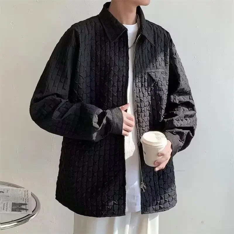 

Korean Vintage Casual Loose Shirt For Men Autumn Winter Fashion Harajuku Men's Long Sleeved Shirt Jacket Coat Japan Streetwear