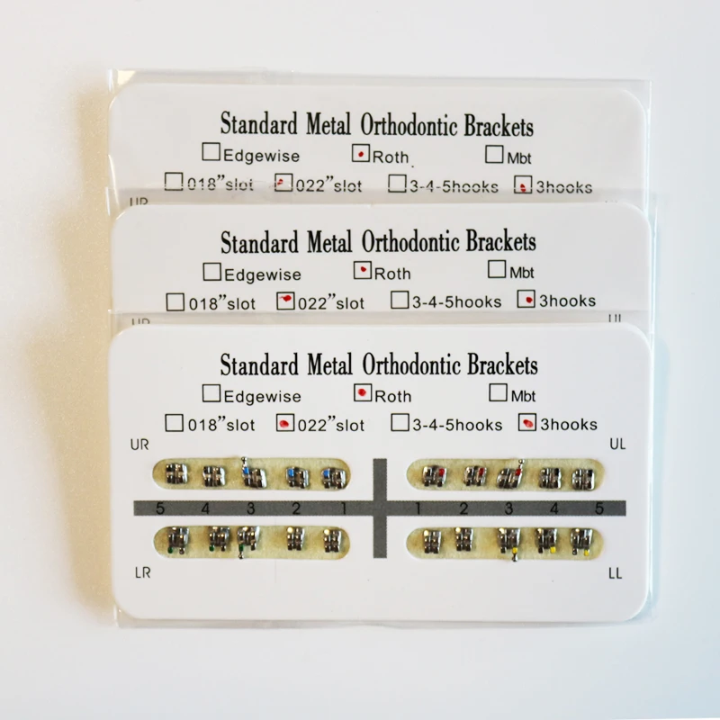 10Packs Braces Bracket Roth 3Hook Standard Mini White Pad